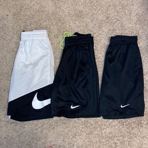 BUNDLE: 3 PAIRS OF NIKE SMALL BLACK/WHITE SHORTS